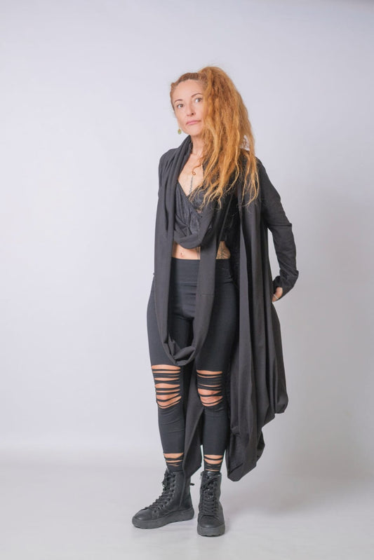 New Extravagant Long Asymmetric Cardigan