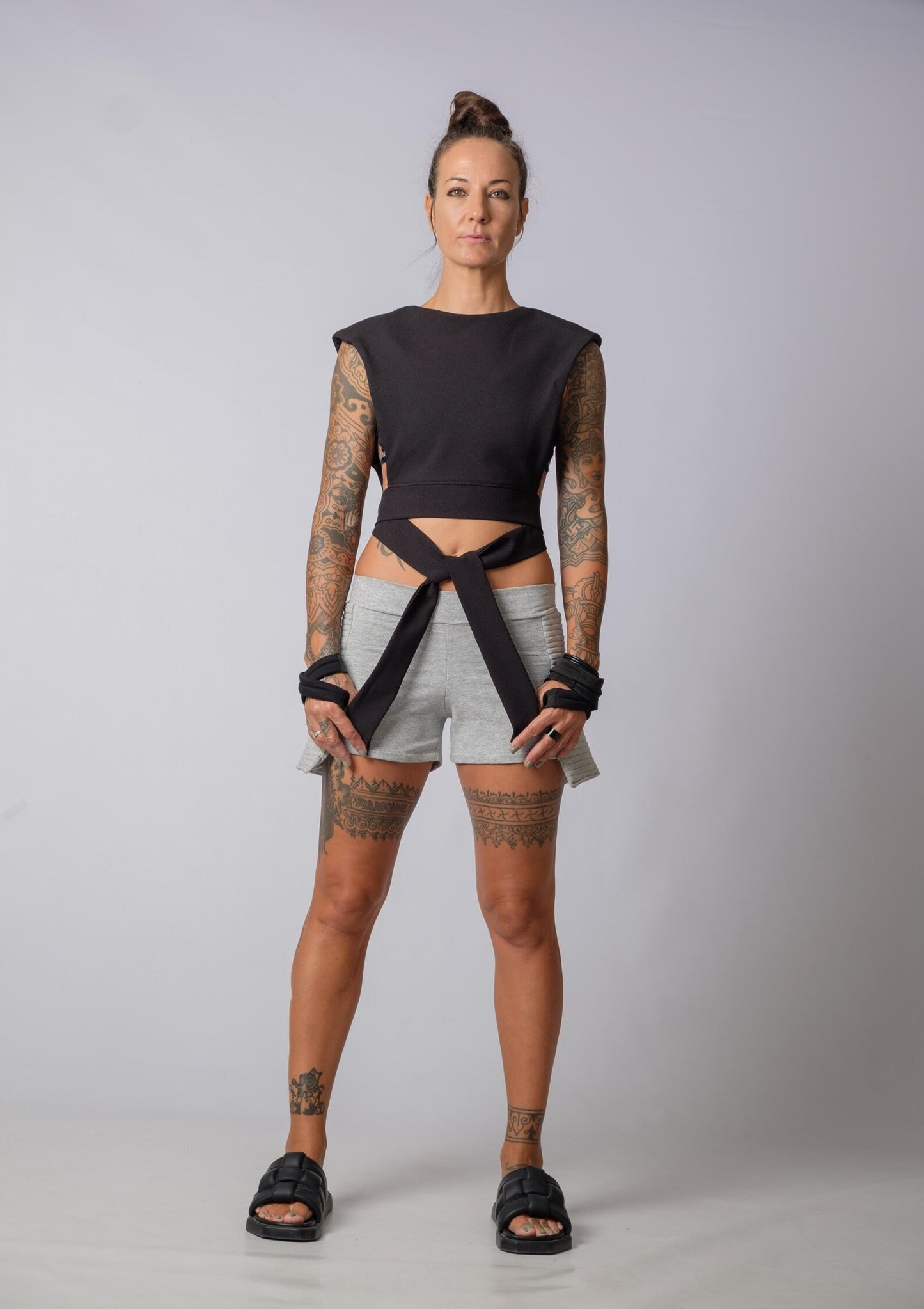 The Freya Futuristic Shoulder Pad Top