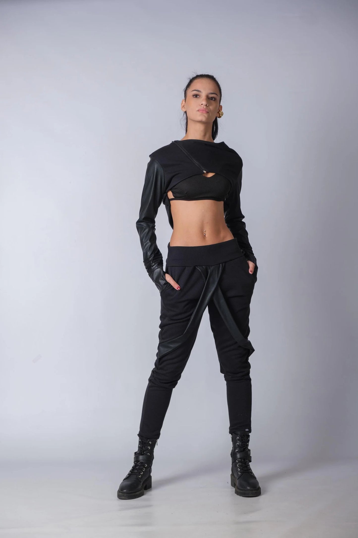 Androgynous Urban Baggy Pants With Skirt