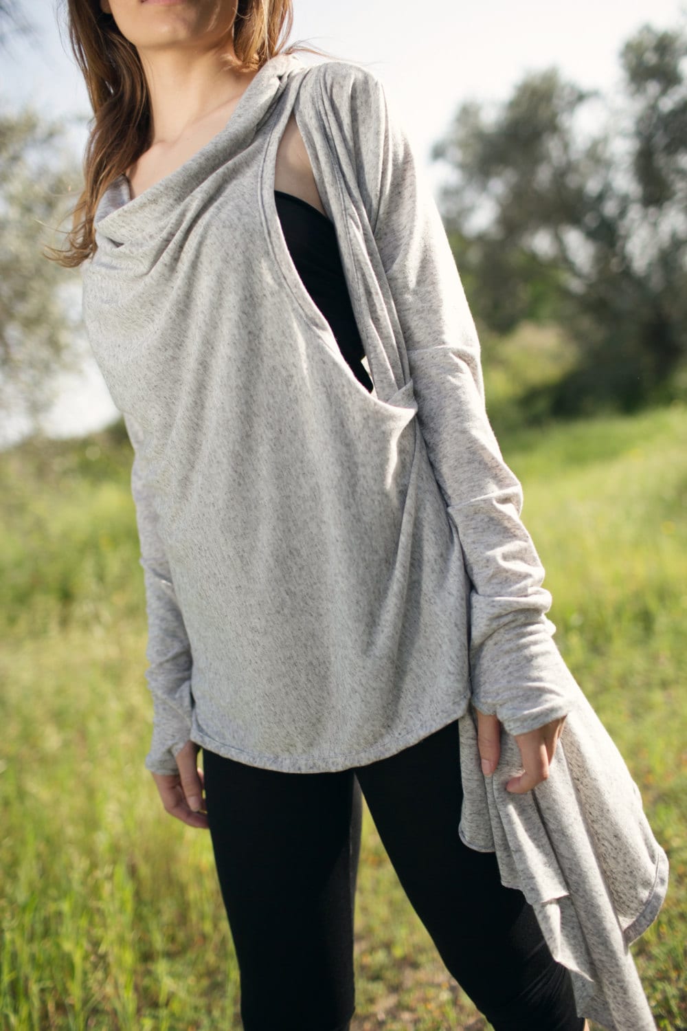 Women's Asymmetric Cotton Lycra Jacket