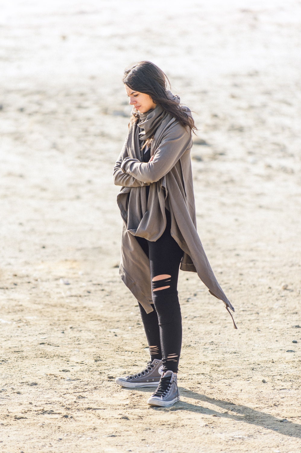 Futuristic Asymmetrical Hooded Jacket