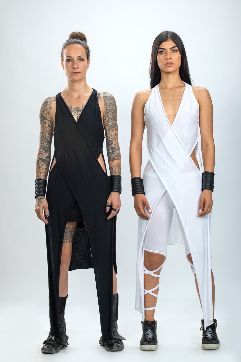 Women's Crossed V-Neck Cotton Lycra Top