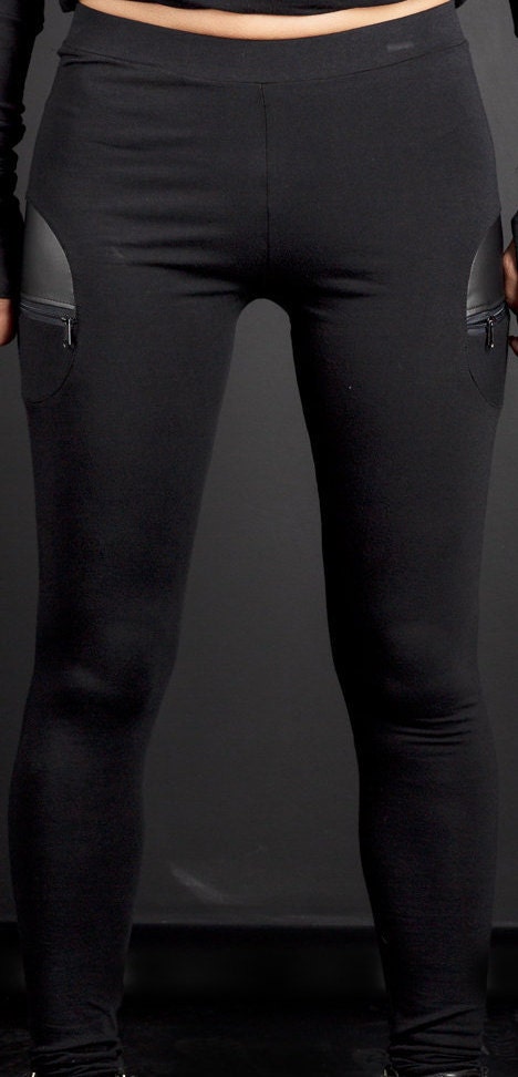 Leather And Zip Leggings