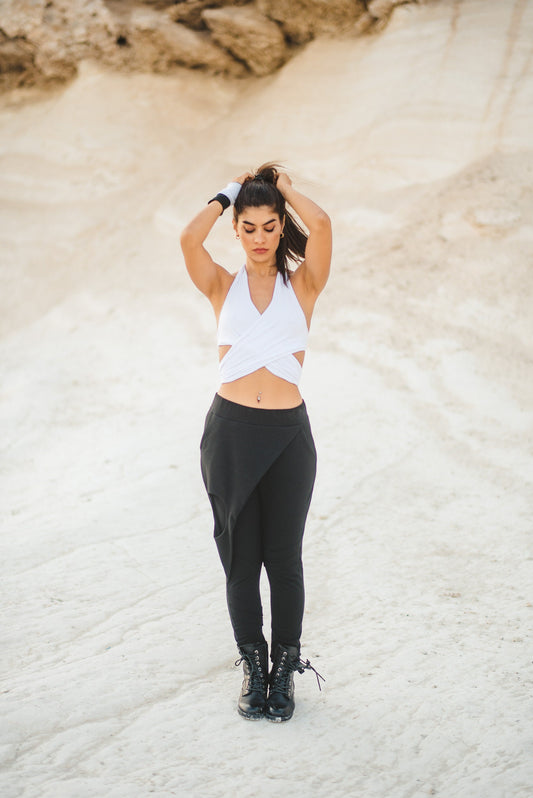 Relaxed Cotton Pants With Skirt