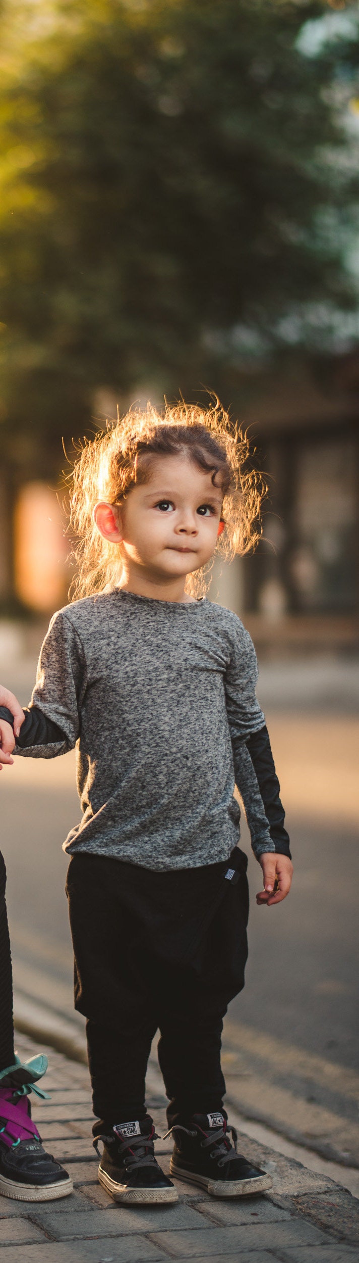 Cotton Boys Long Sleeve Top With Leather Sleeve Detail