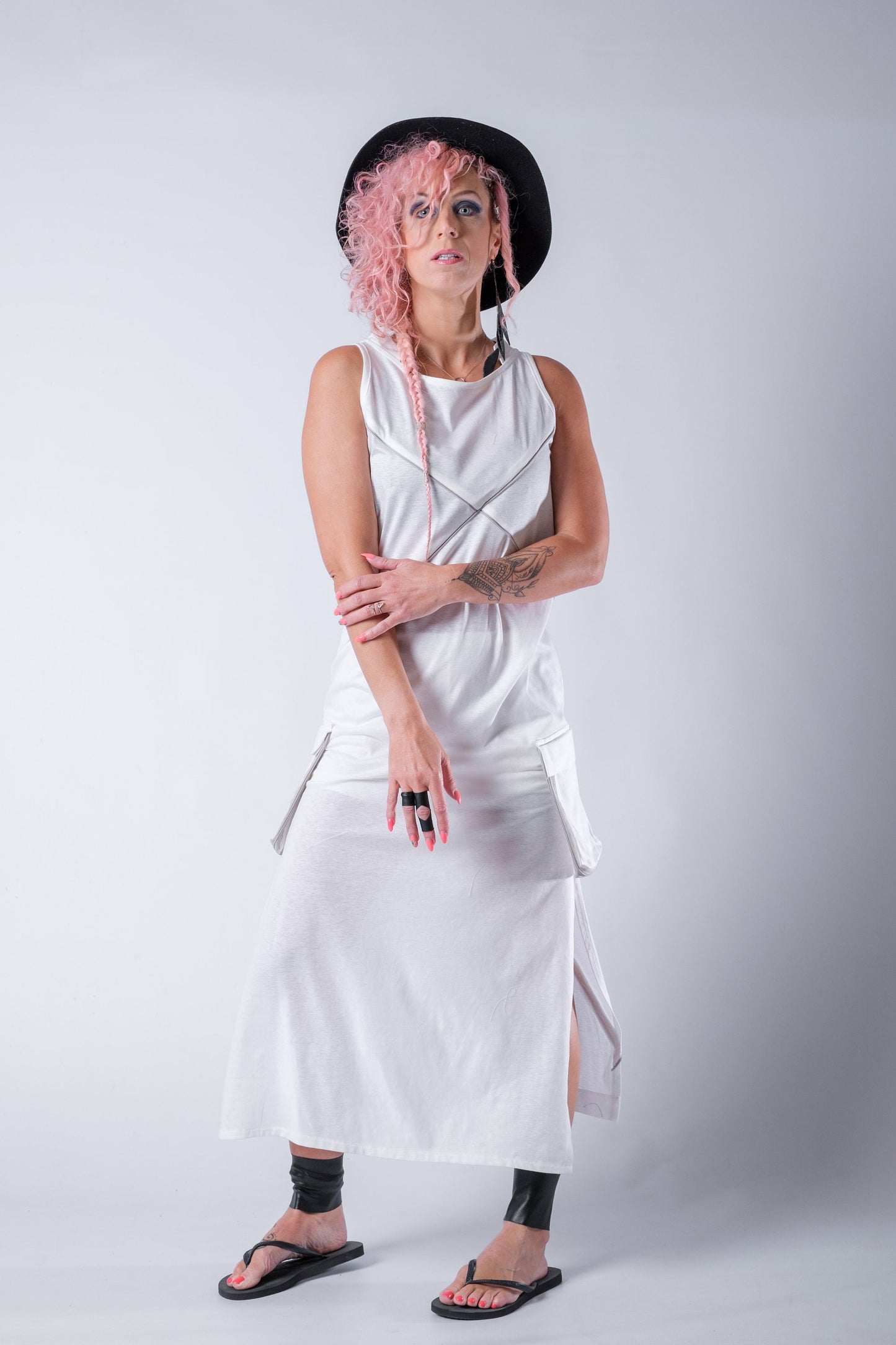 Double Split Maxi Dress Cargo Style