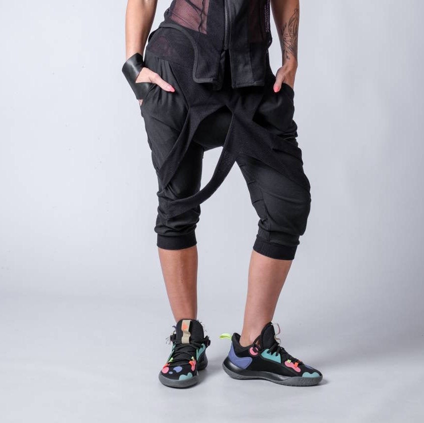 Cyberpunk Capri Pants, Drop Crotch