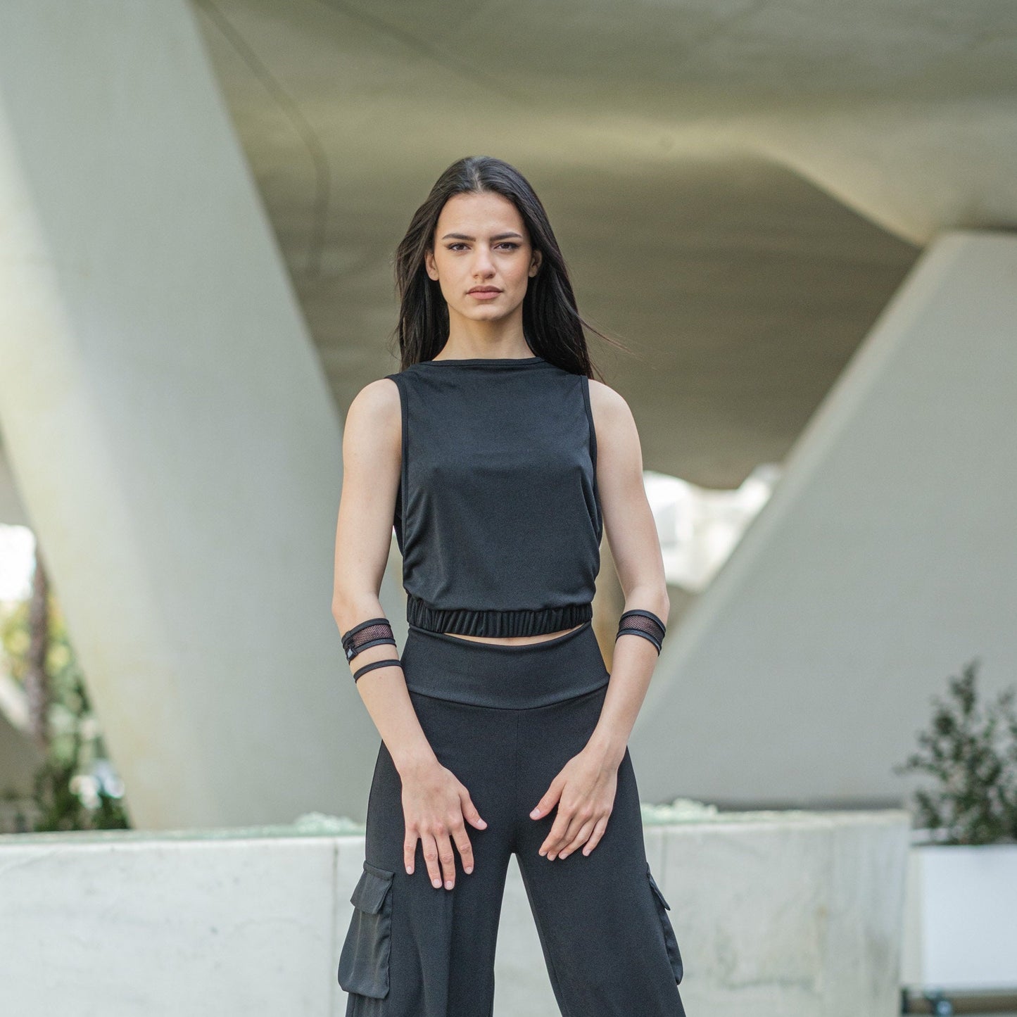 Black Sleeveless Cut Out Top