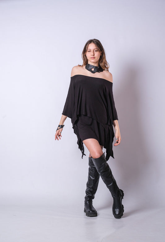Loose Black Tunic Dress