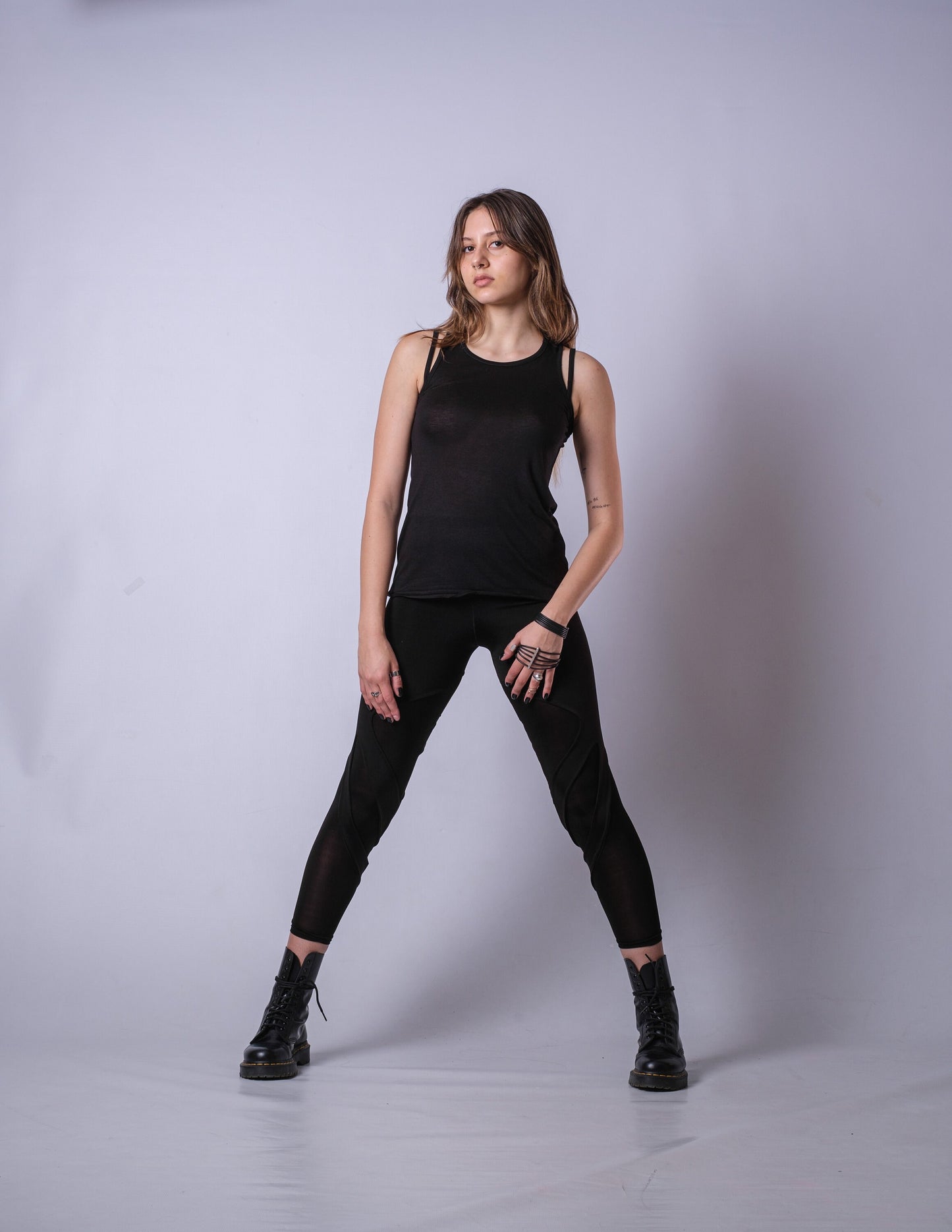 Black Sleeveless Straps Top