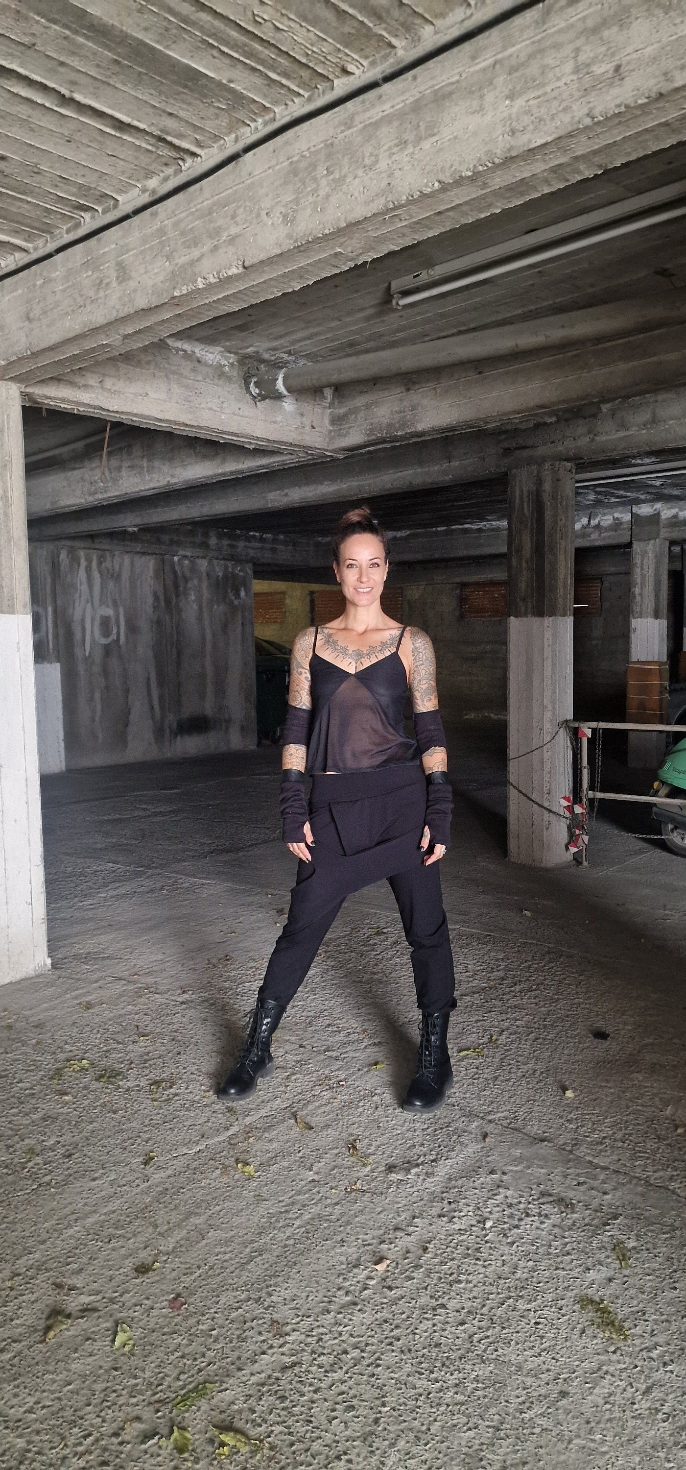 Long Fingerless Thumb Hole Gloves