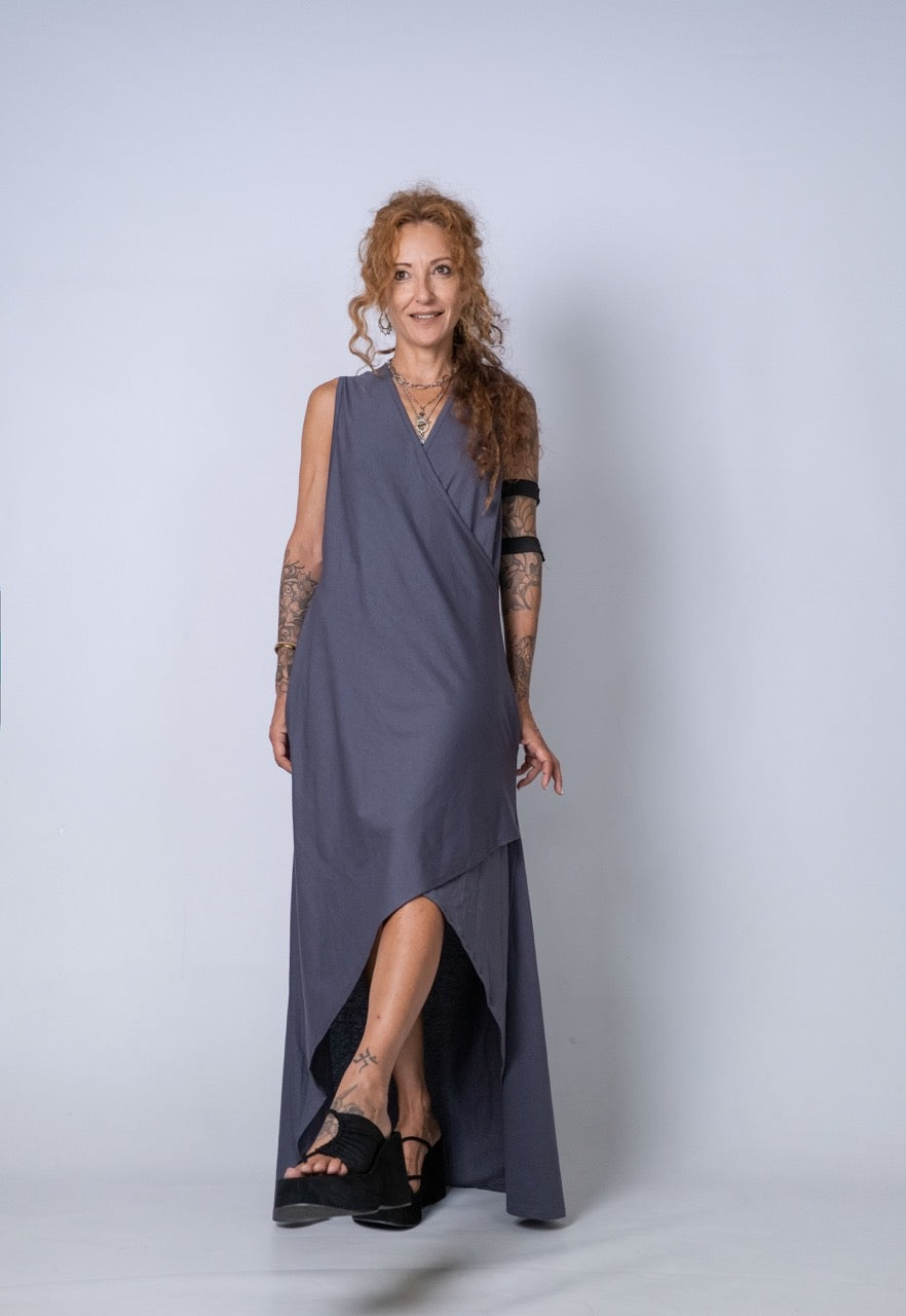 Moving Meditation: Dark Gray A-Line Maxi