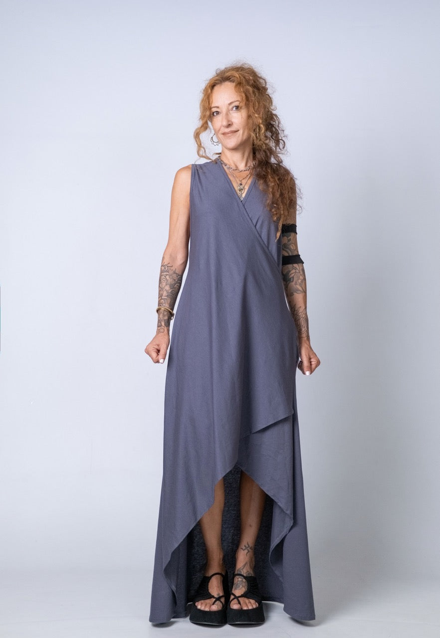 Moving Meditation: Dark Gray A-Line Maxi
