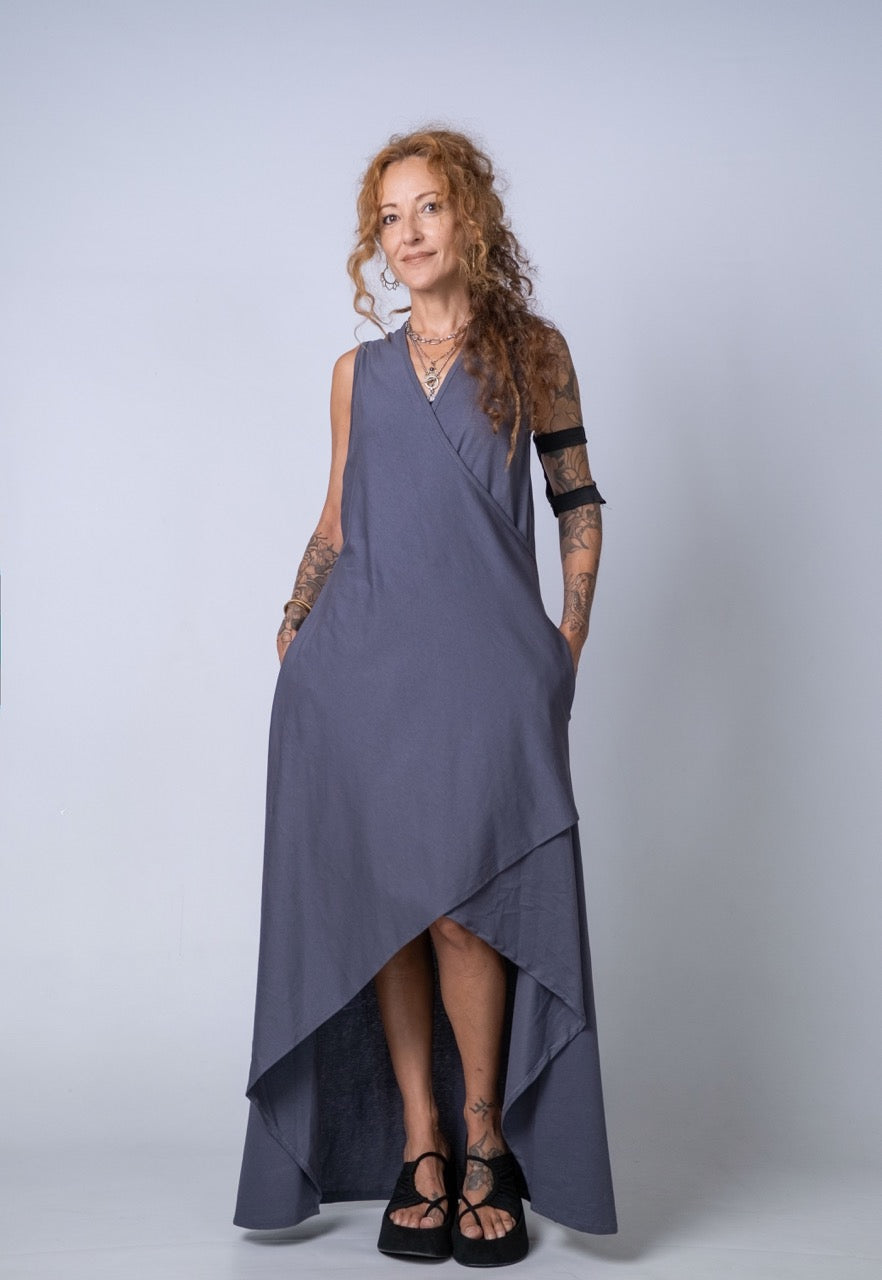 Moving Meditation: Dark Gray A-Line Maxi