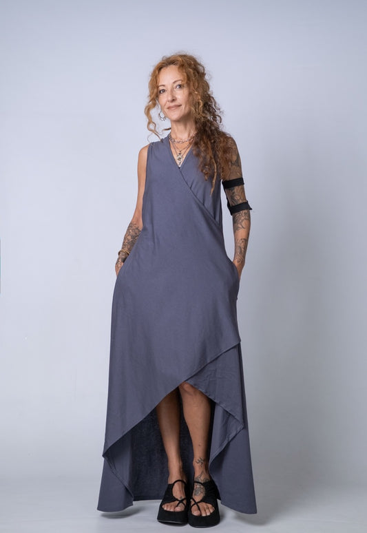 Moving Meditation: Dark Gray A-Line Maxi