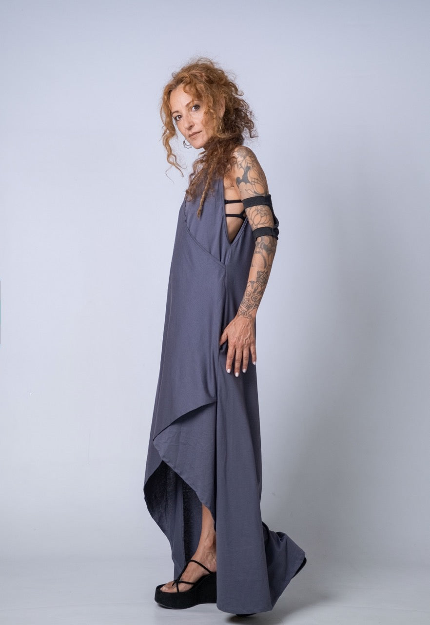 Moving Meditation: Dark Gray A-Line Maxi