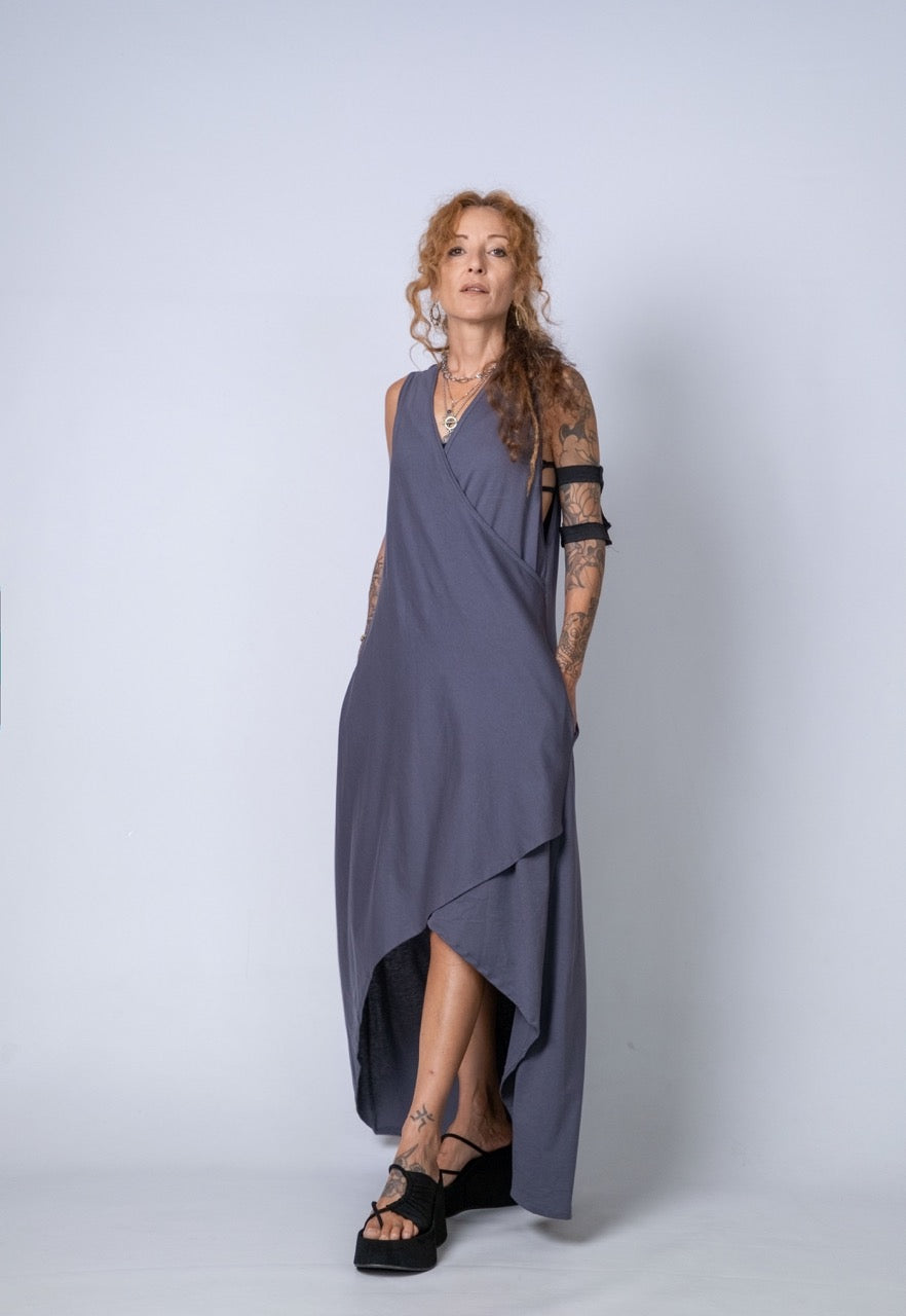 Moving Meditation: Dark Gray A-Line Maxi