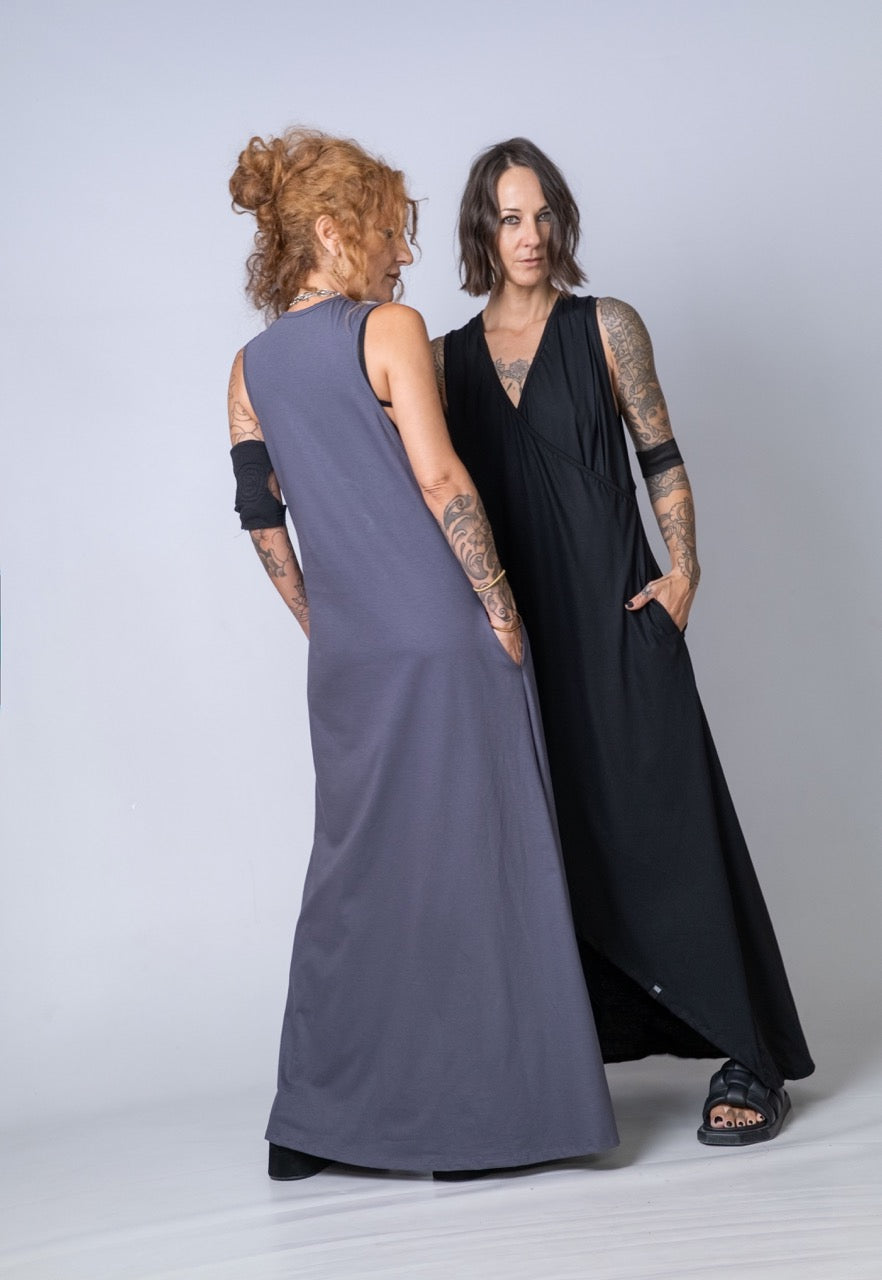 Moving Meditation: Black A-Line Maxi