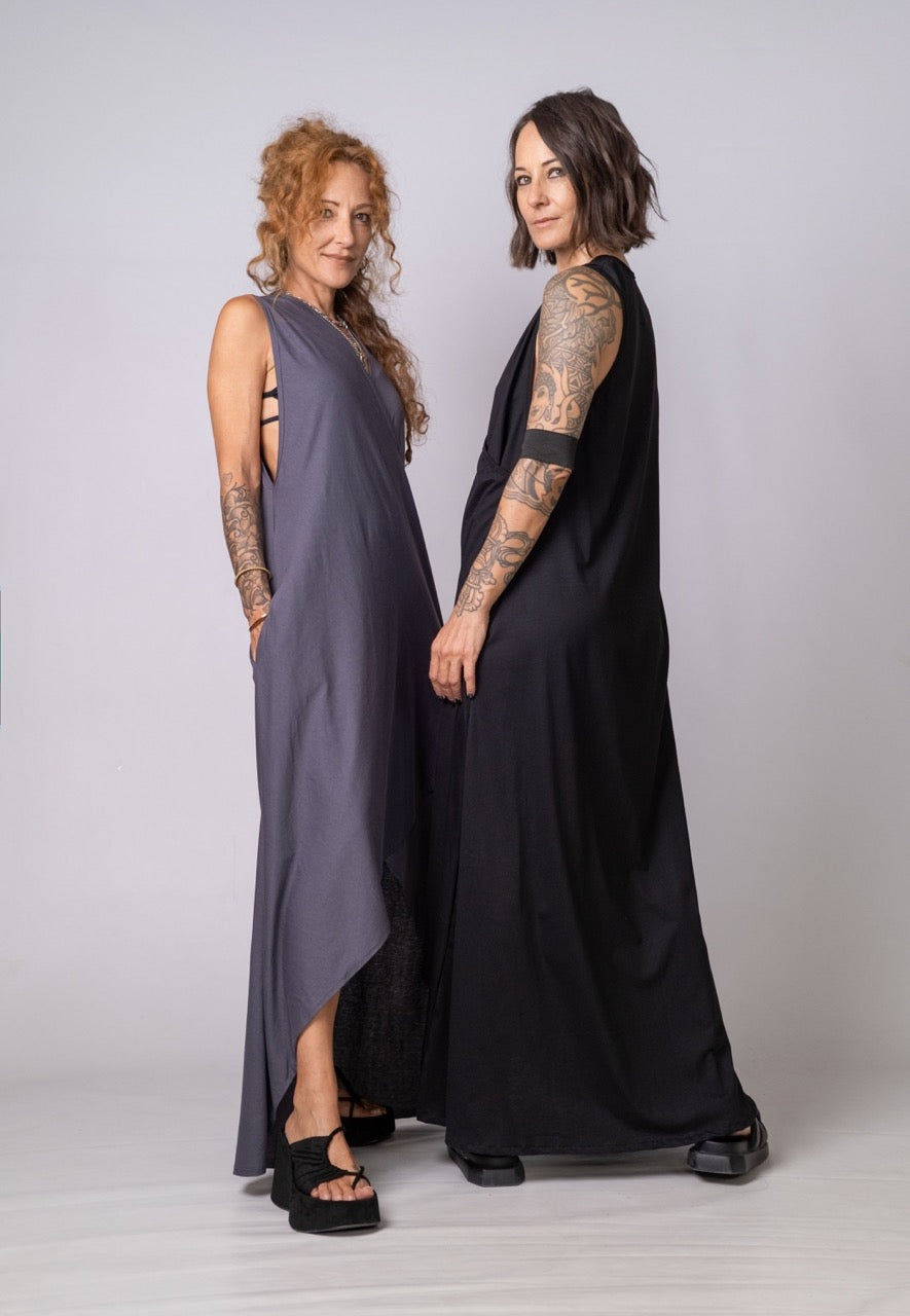 Moving Meditation: Black A-Line Maxi