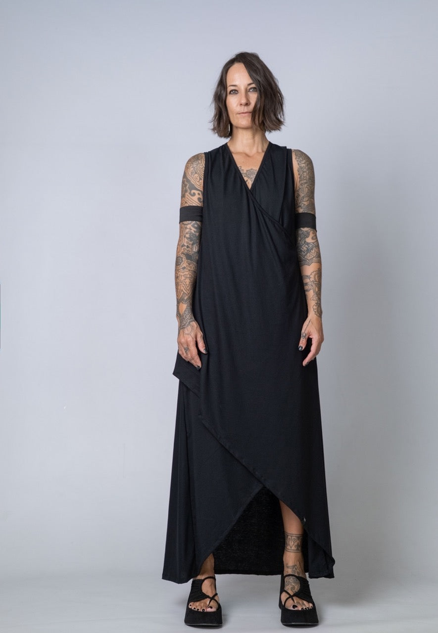 Moving Meditation: Black A-Line Maxi