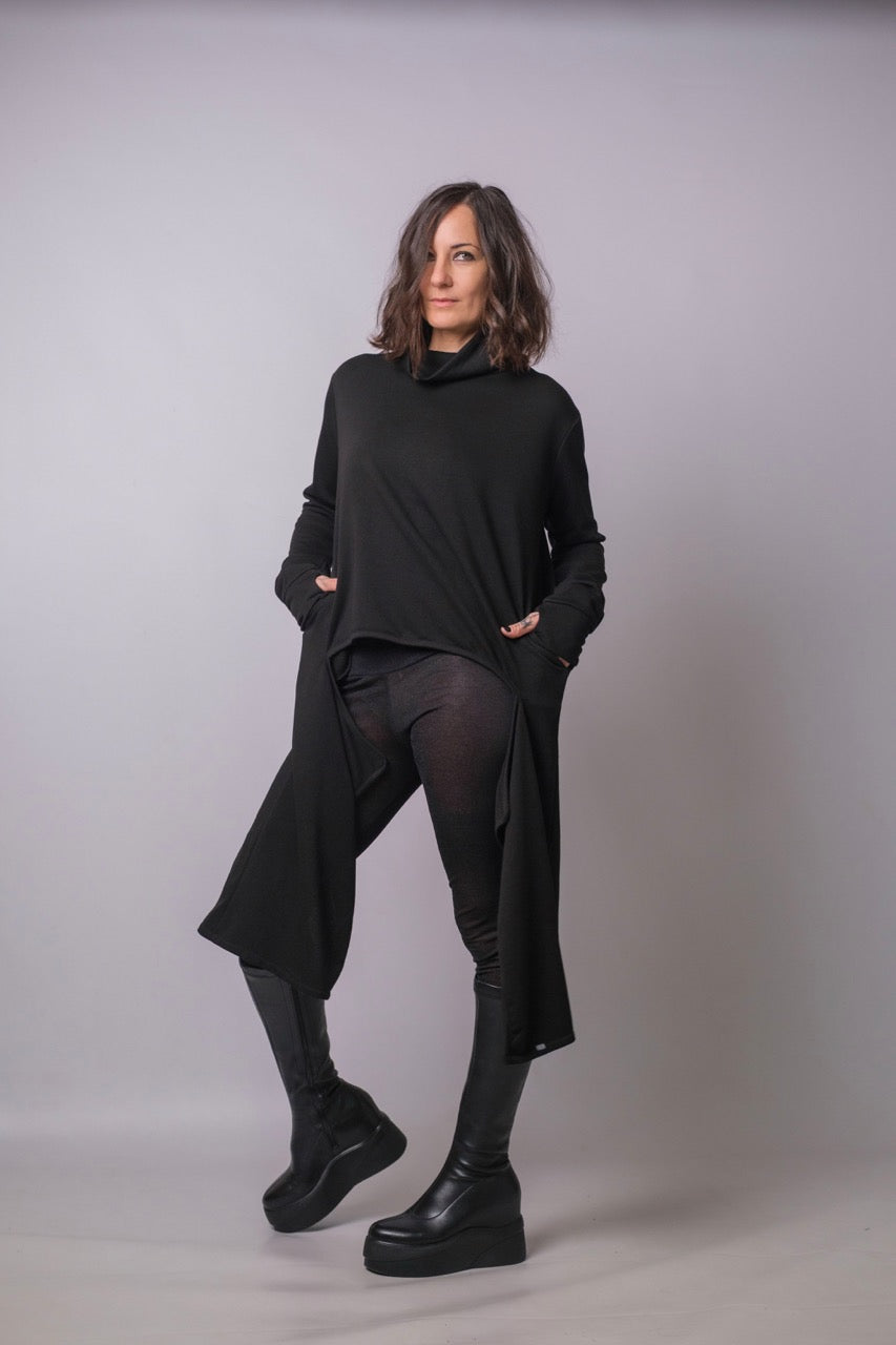 Soft Rebellion Longline Turtleneck Top