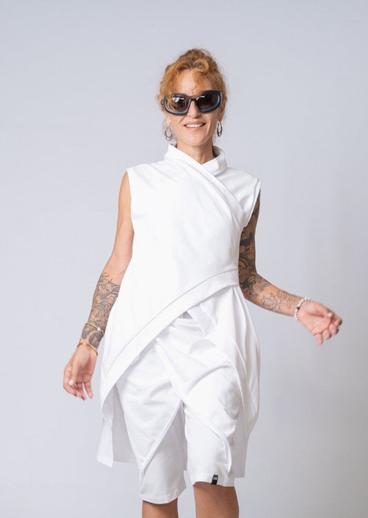 Moving Meditation: The White Flow Wrap Tunic