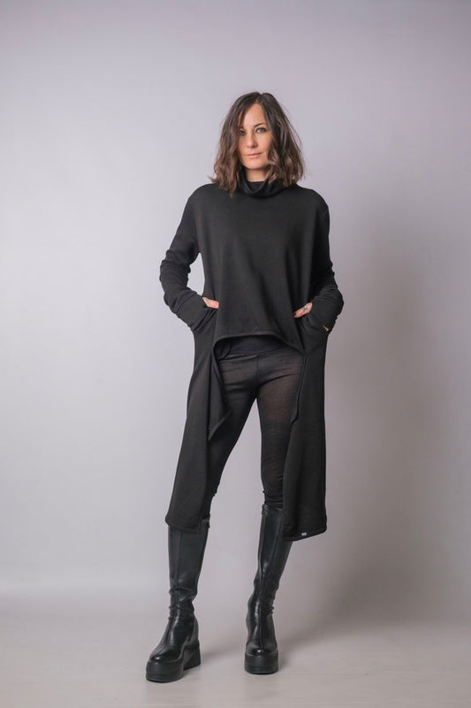 Soft Rebellion Longline Turtleneck Top