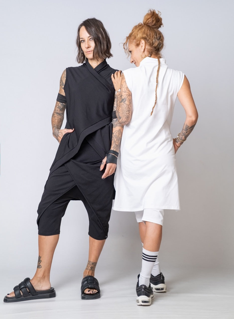 Moving Meditation: Black Drape Shorts
