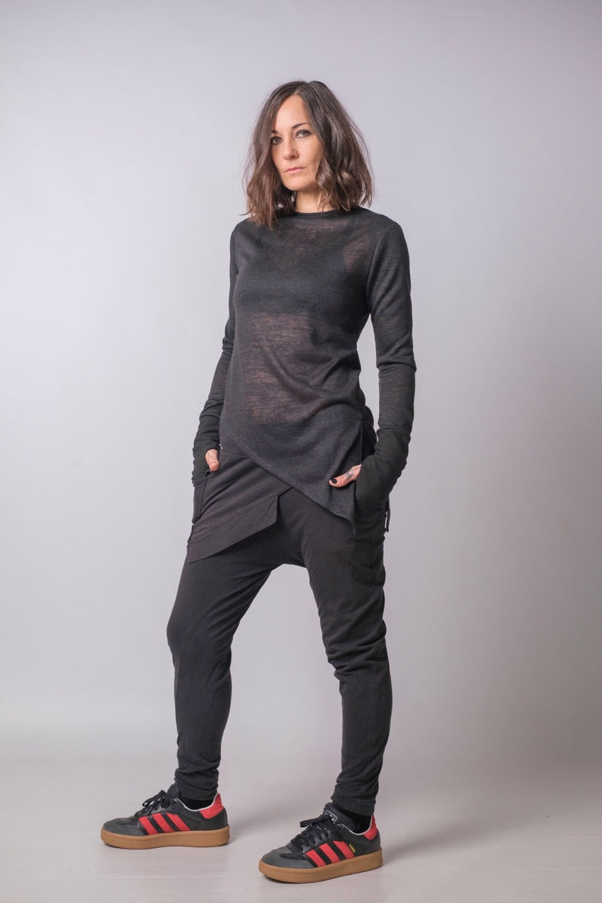 Soft Rebellion Semi Sheer Asymmetrical Longsleeve