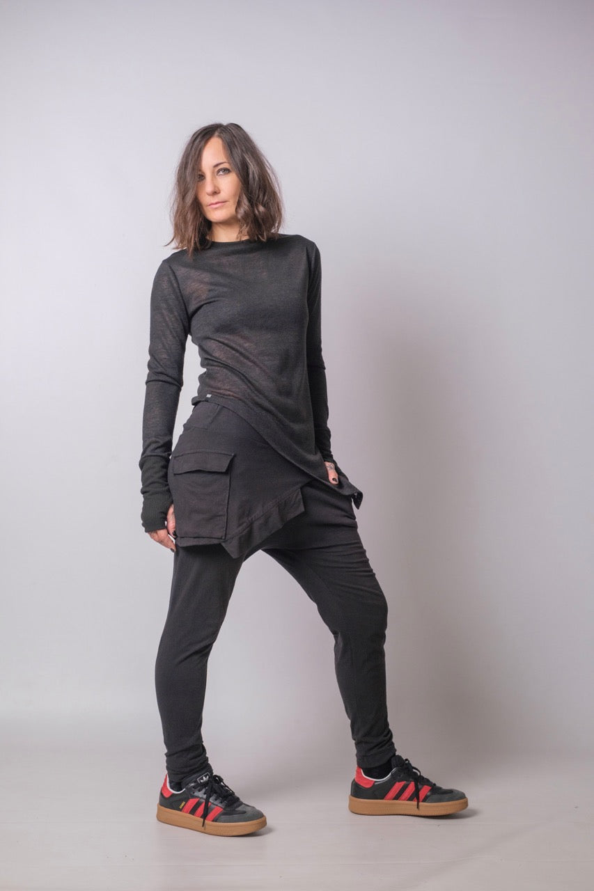 Soft Rebellion Semi Sheer Asymmetrical Longsleeve