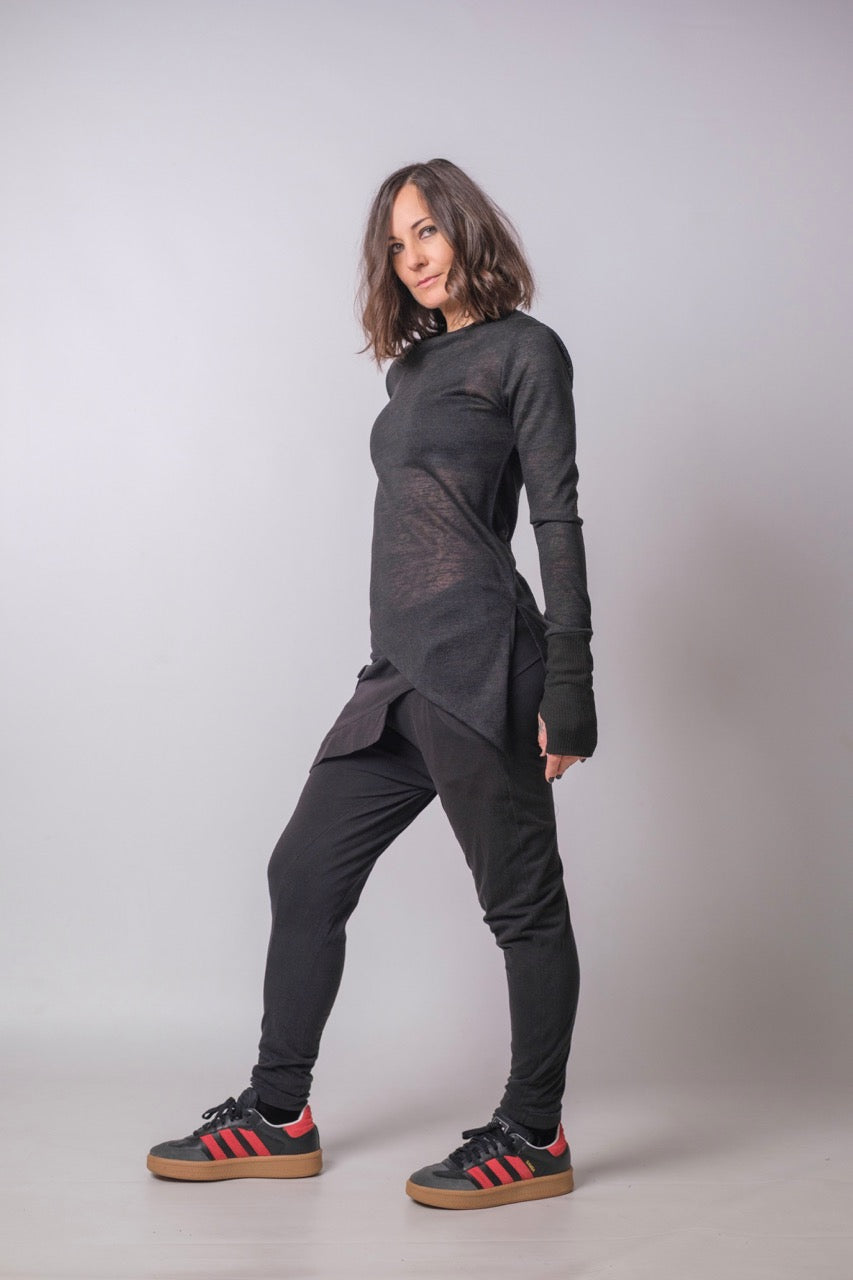 Soft Rebellion Semi Sheer Asymmetrical Longsleeve
