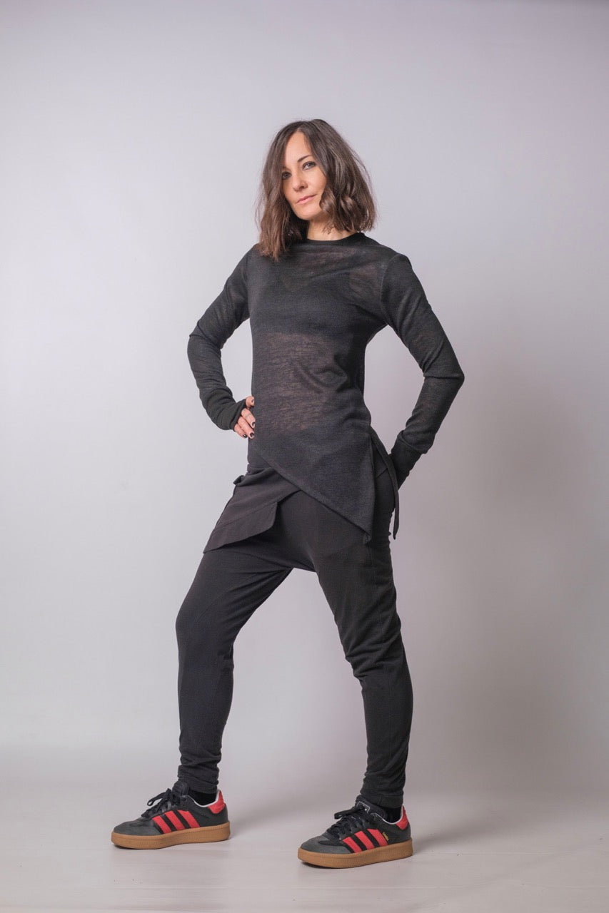 Soft Rebellion Semi Sheer Asymmetrical Longsleeve