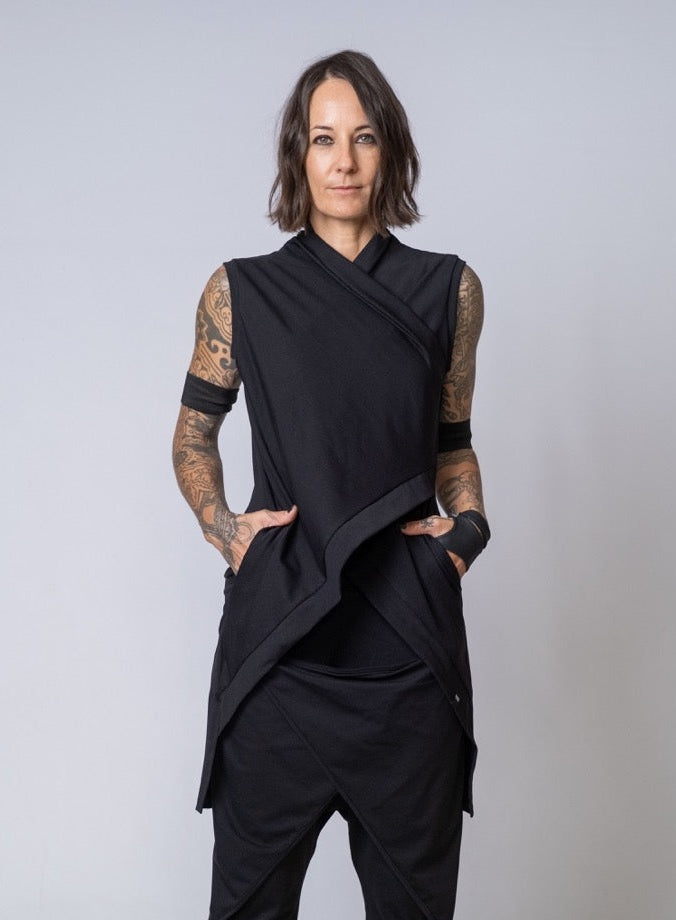 Moving Meditation: The Black Flow Wrap Tunic