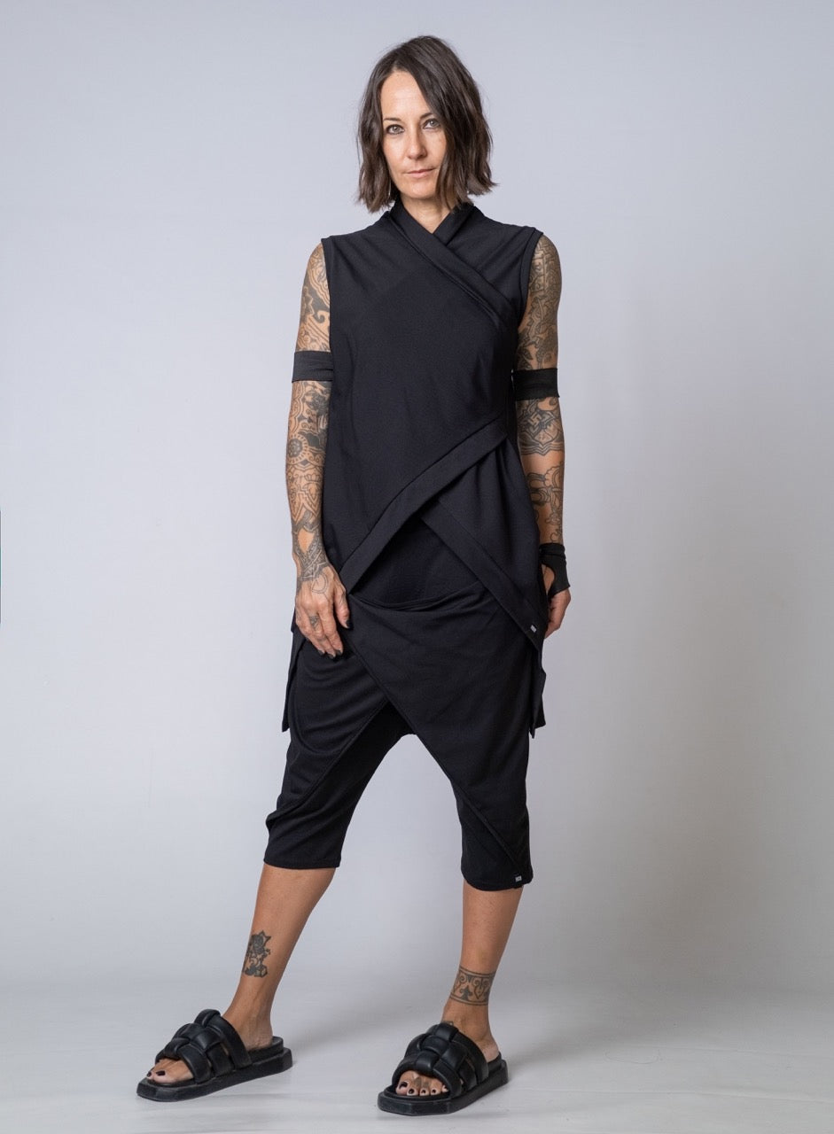 Moving Meditation: Black Drape Shorts