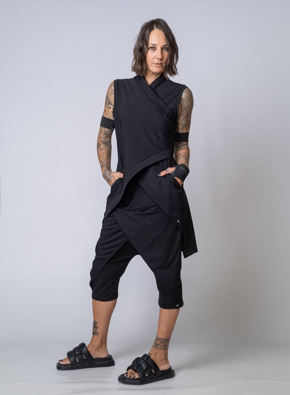 Moving Meditation: The Black Flow Wrap Tunic
