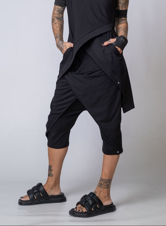 Moving Meditation: Black Drape Shorts