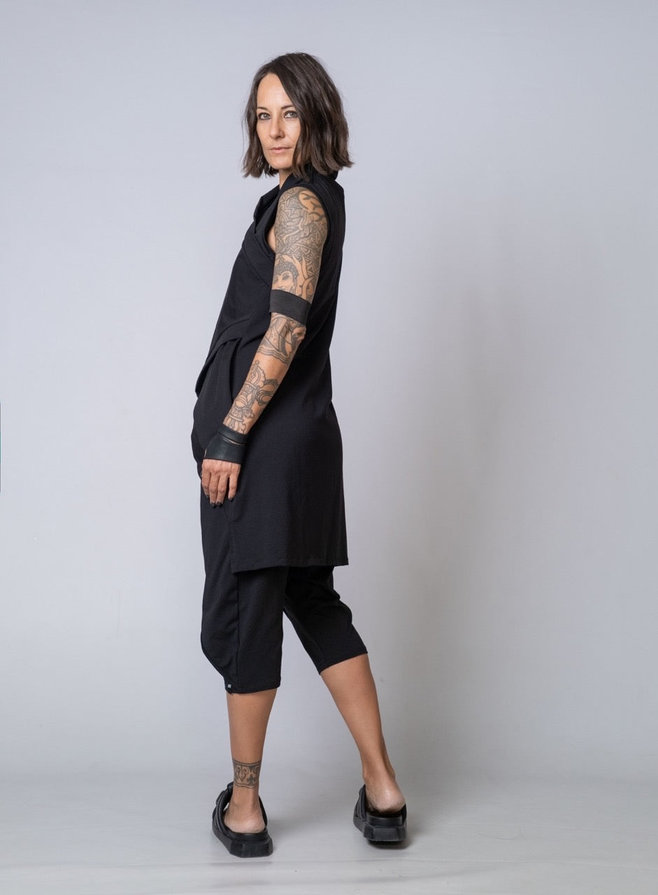 Moving Meditation: Black Drape Shorts