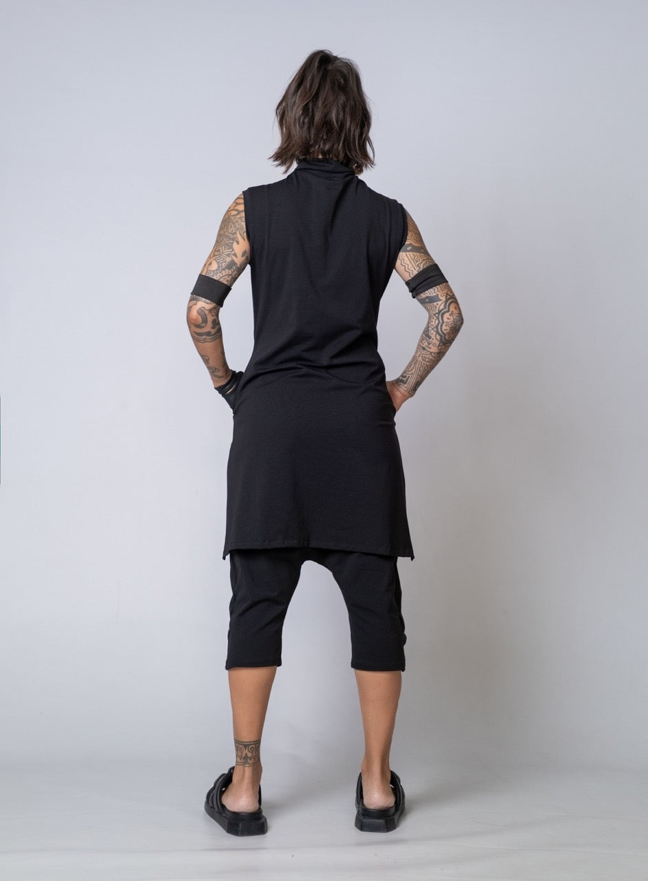 Moving Meditation: Black Drape Shorts