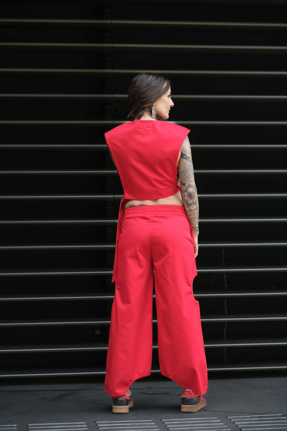 The Freya Futuristic Red Loose Pants