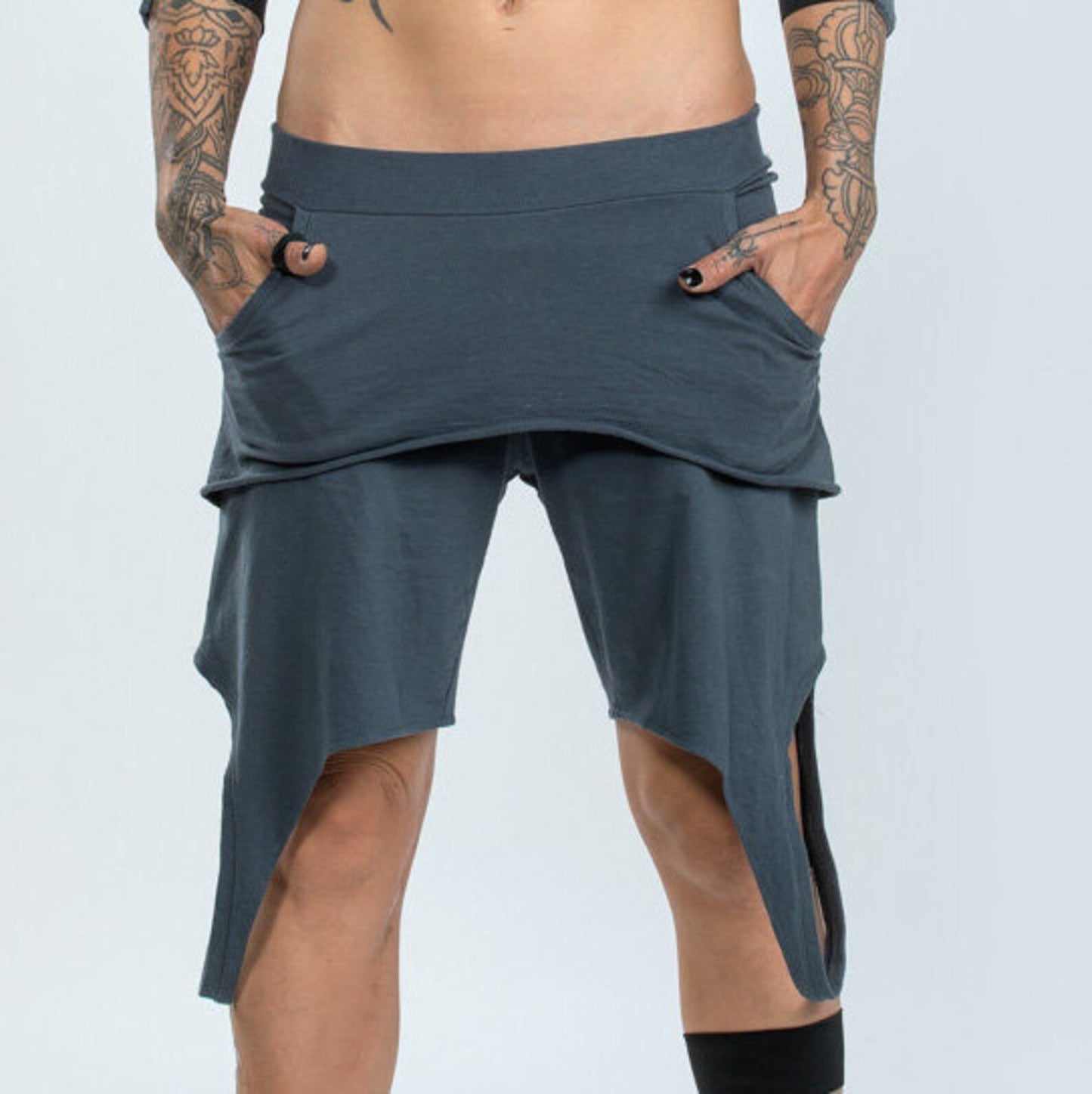 Asymmetric Cargo Capri Pants