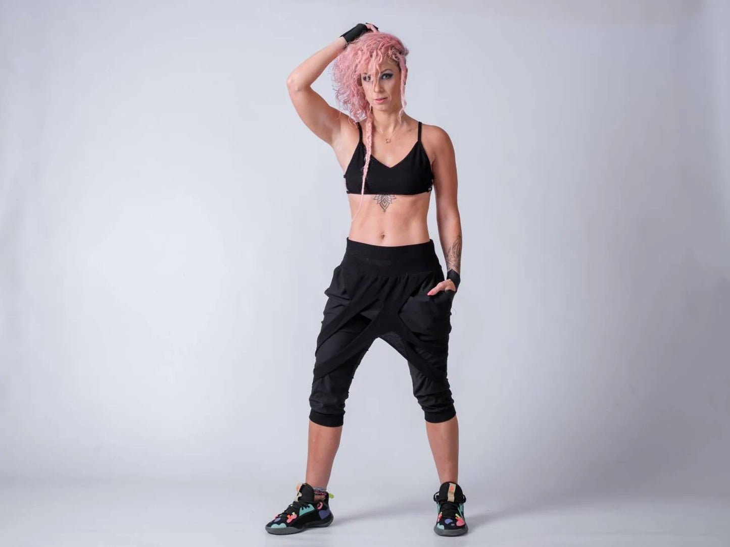 Cyberpunk Capri Pants With Drop Crutch