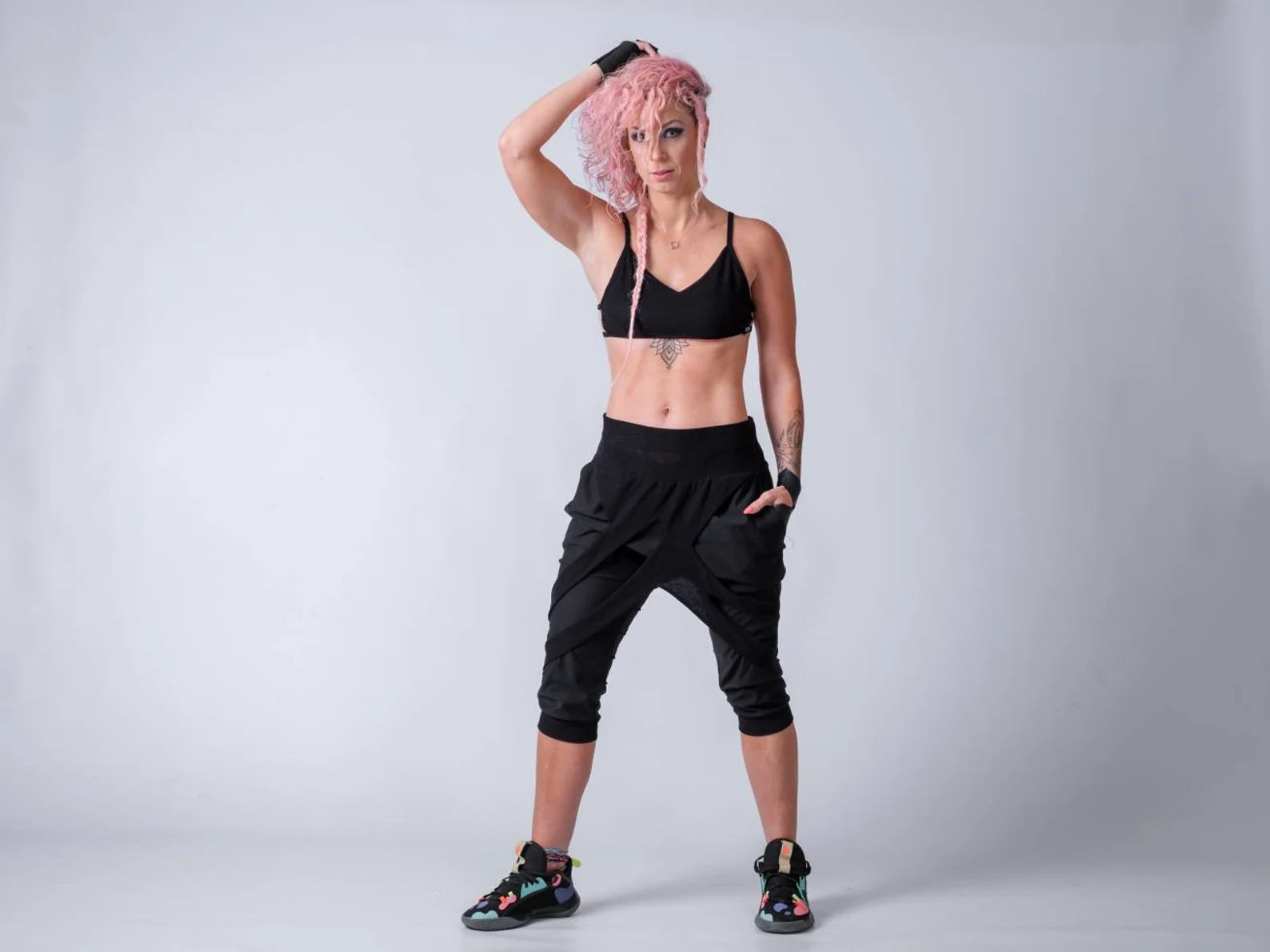 Cyberpunk Capri Pants With Drop Crutch