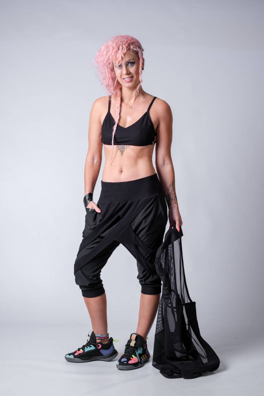 Cyberpunk Capri Pants With Drop Crutch