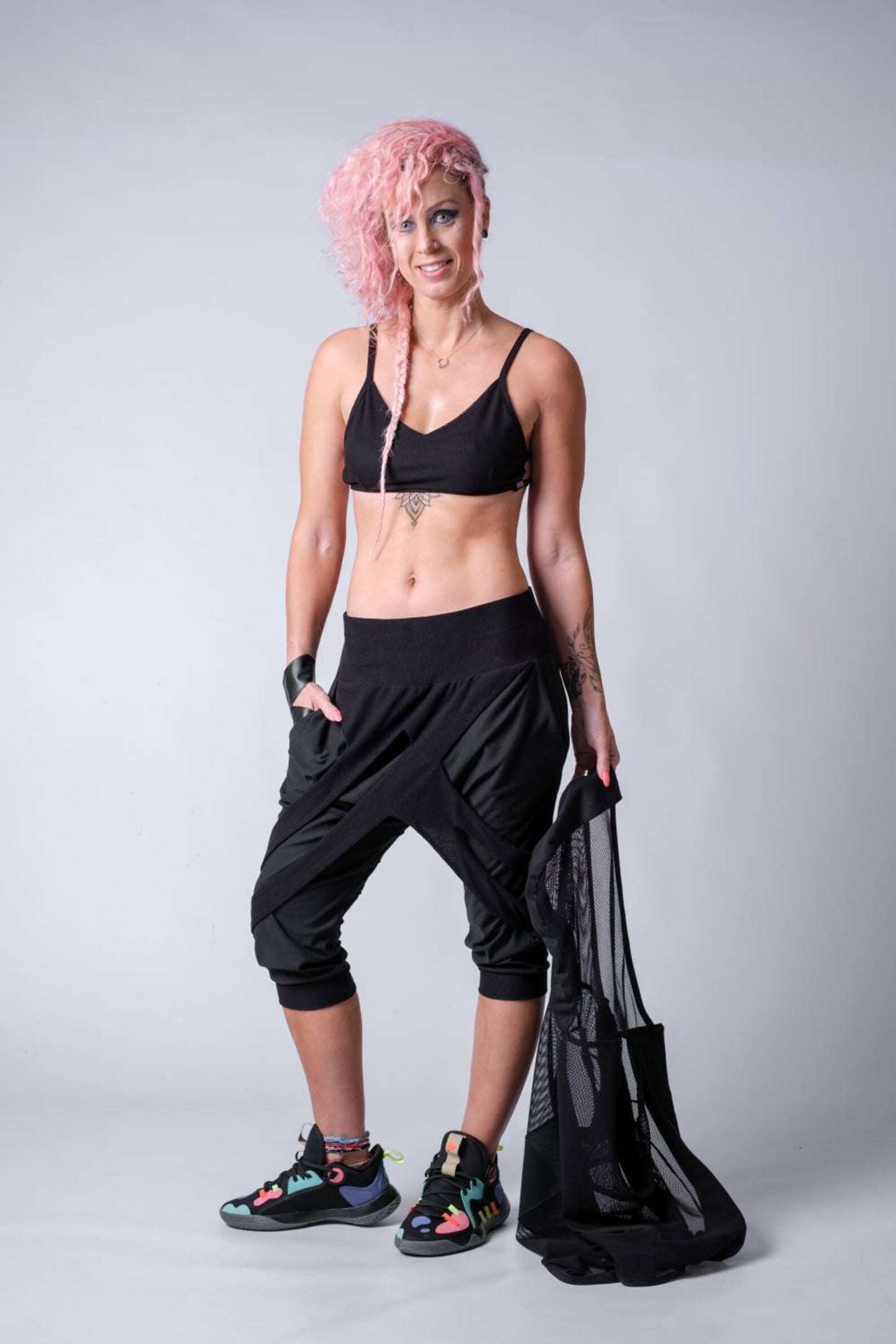 Cyberpunk Capri Pants With Drop Crutch