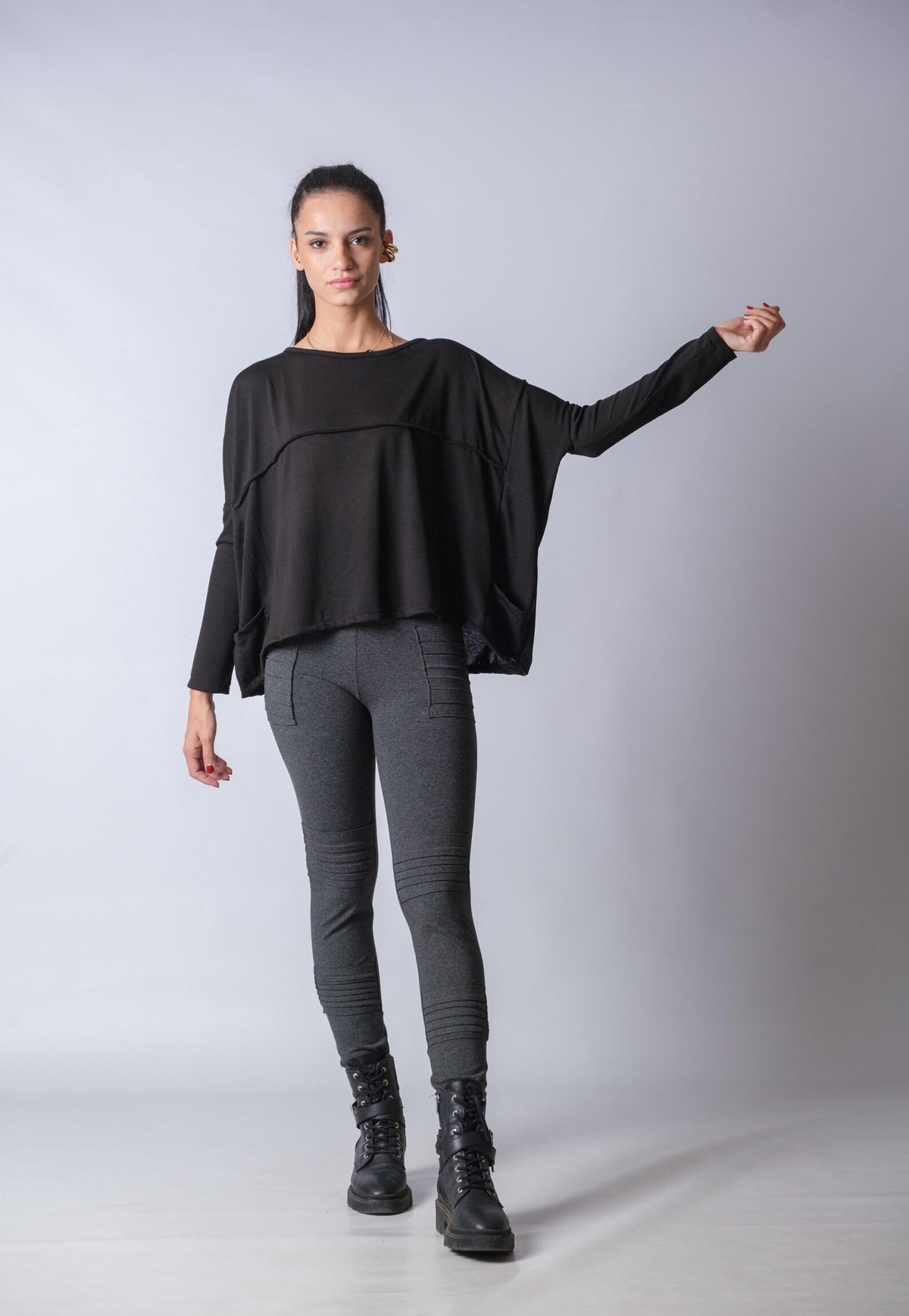 Flowy Oversized Off The Shoulder Top