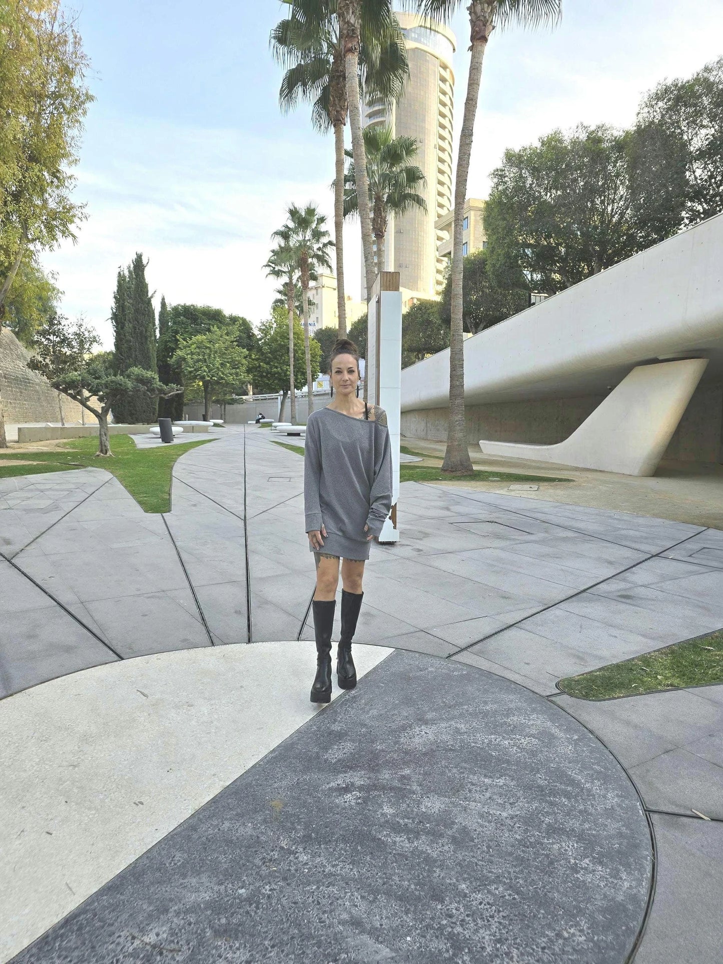 Women's Oversized Off The Shoulder Cotton Polyester Dress