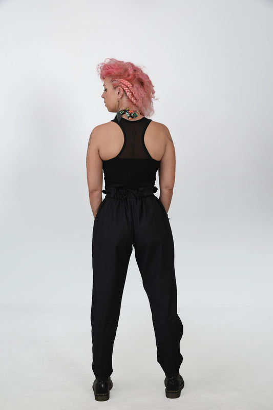 Black Pleated Pants with Pockets