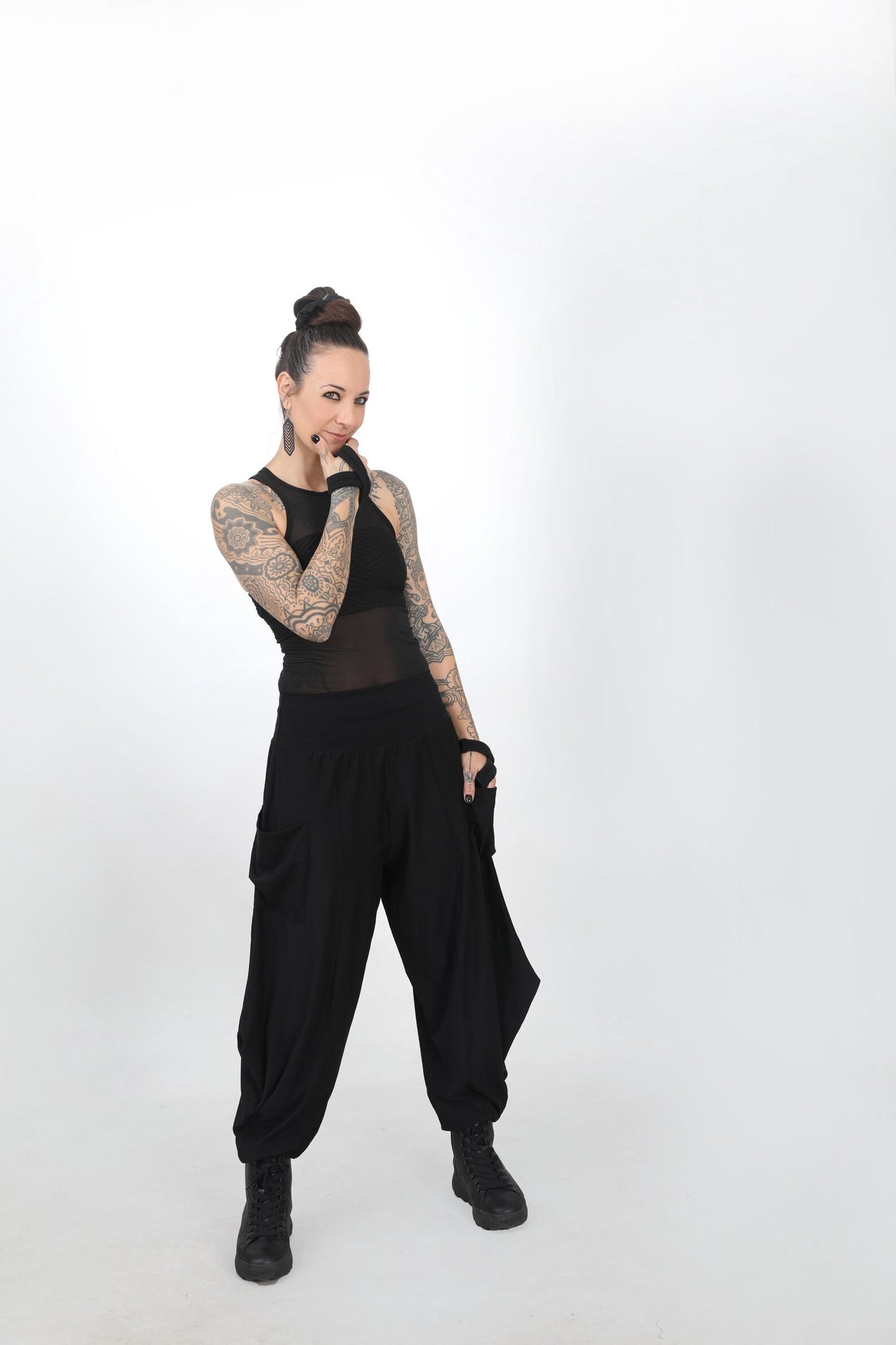 Black Sheer Sleeveless Fitted Tank Top