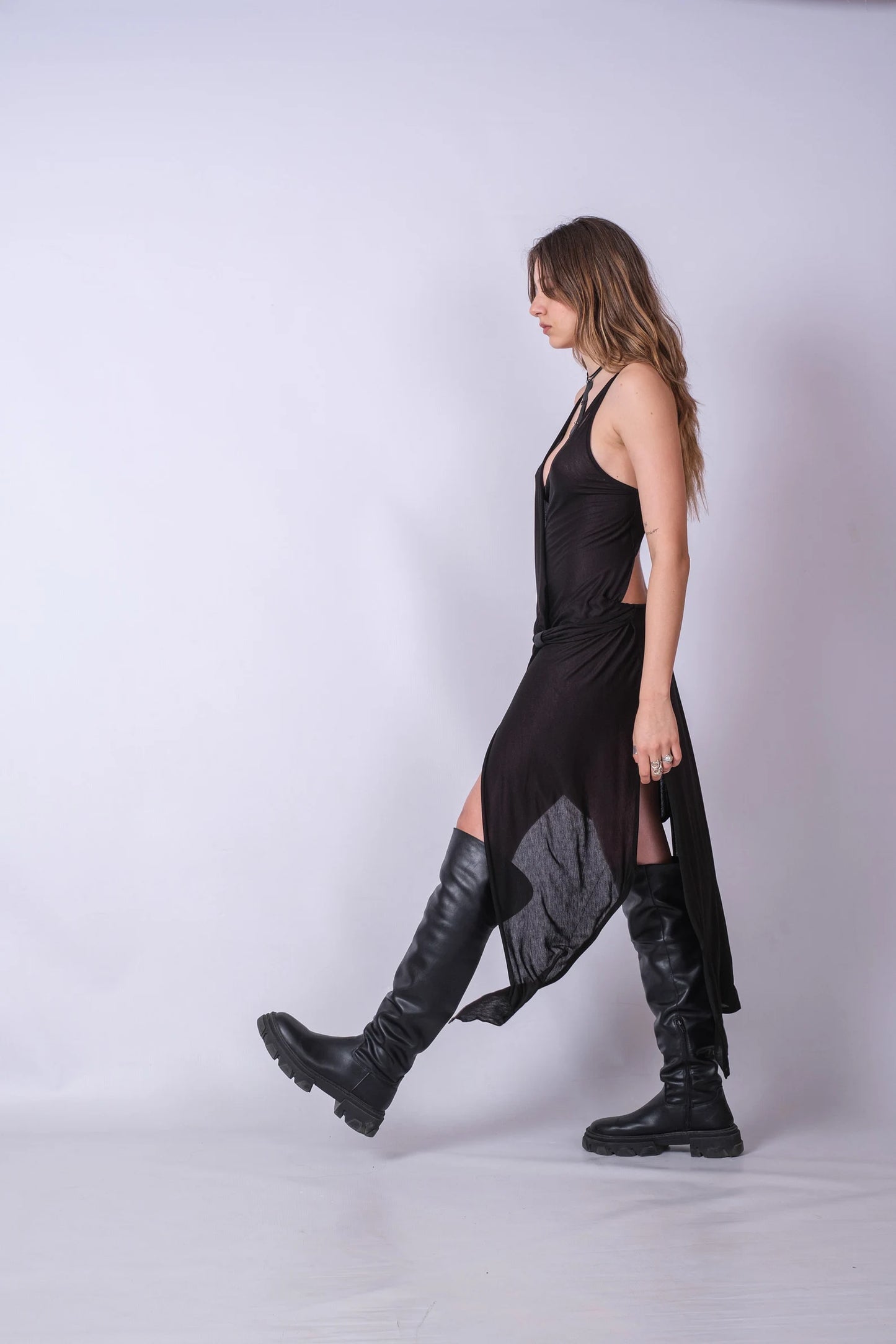 New Long Draped Asymmetric Tunic