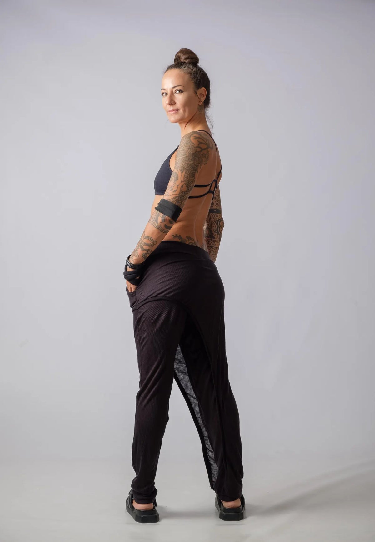 The Freya Cyberpunk Cotton Pants Layered with Skirt